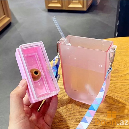 Бутылка для воды в форме "Эскимо" с трубочкой  Ice cream bottle